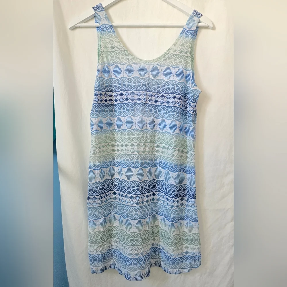 J Valdi Swimsuit Tropical Boho Cover Up Sheer Dress Like New Small - Picture 1 of 8